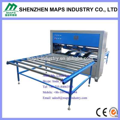 Mattress compress cover machine with two worktables